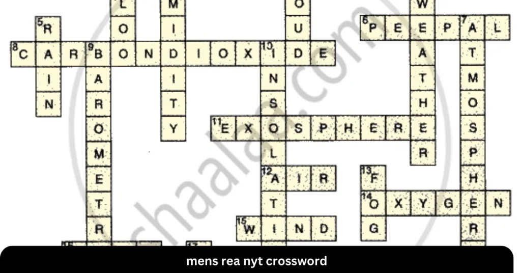 Mens Rea NYT Crossword