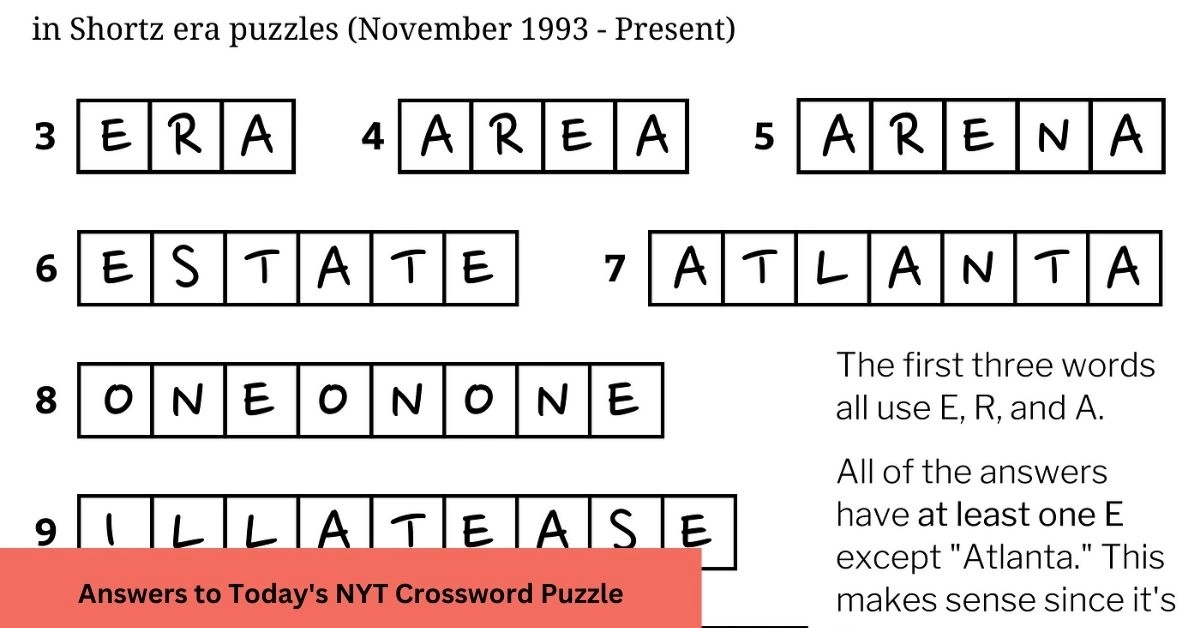 Answers to Today's NYT Crossword Puzzle