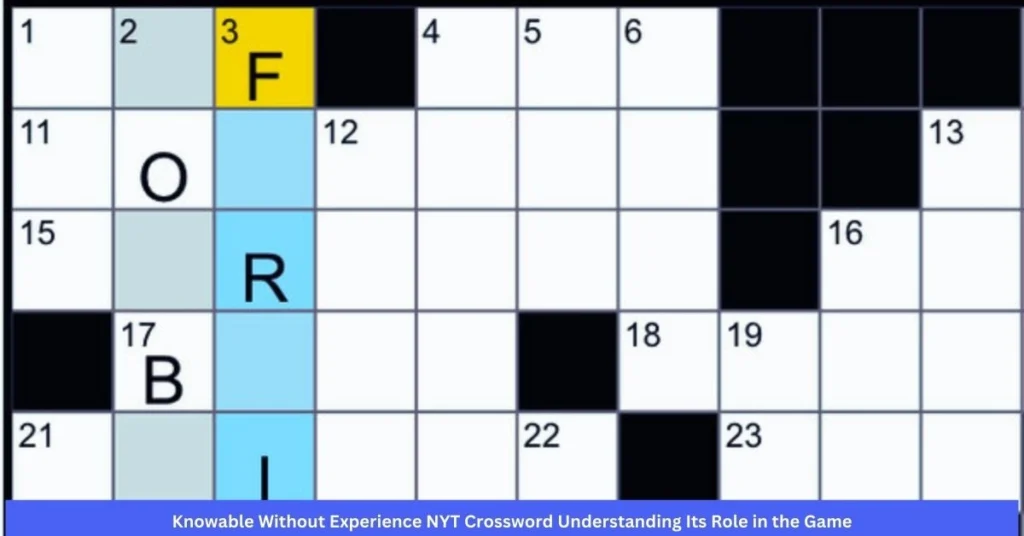 Knowable Without Experience NYT Crossword