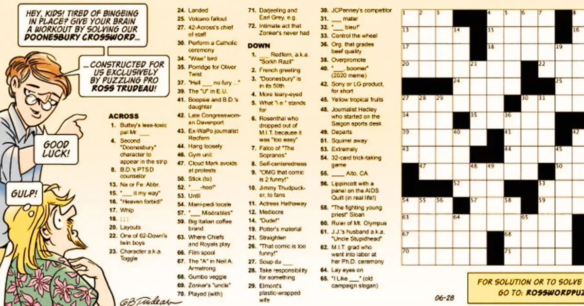 Comic Gillis NYT Crossword